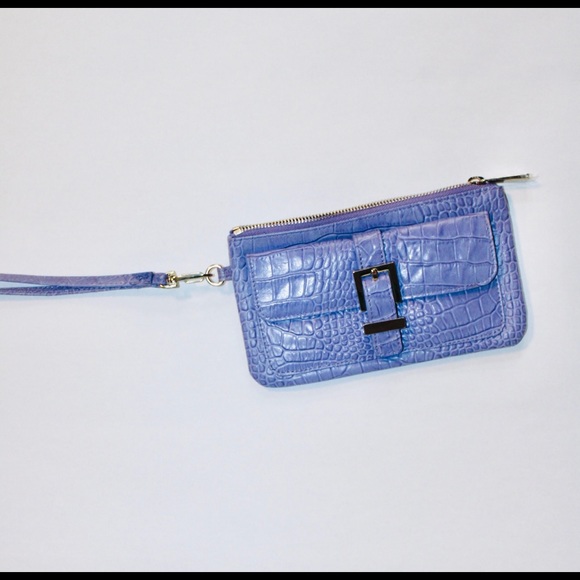 ๐3/20$5/25๐NWOT EXPRESS PURPLE FAUX ALLIGATOR LEATHER WRISTLET CLUTCH - Picture 16 of 16